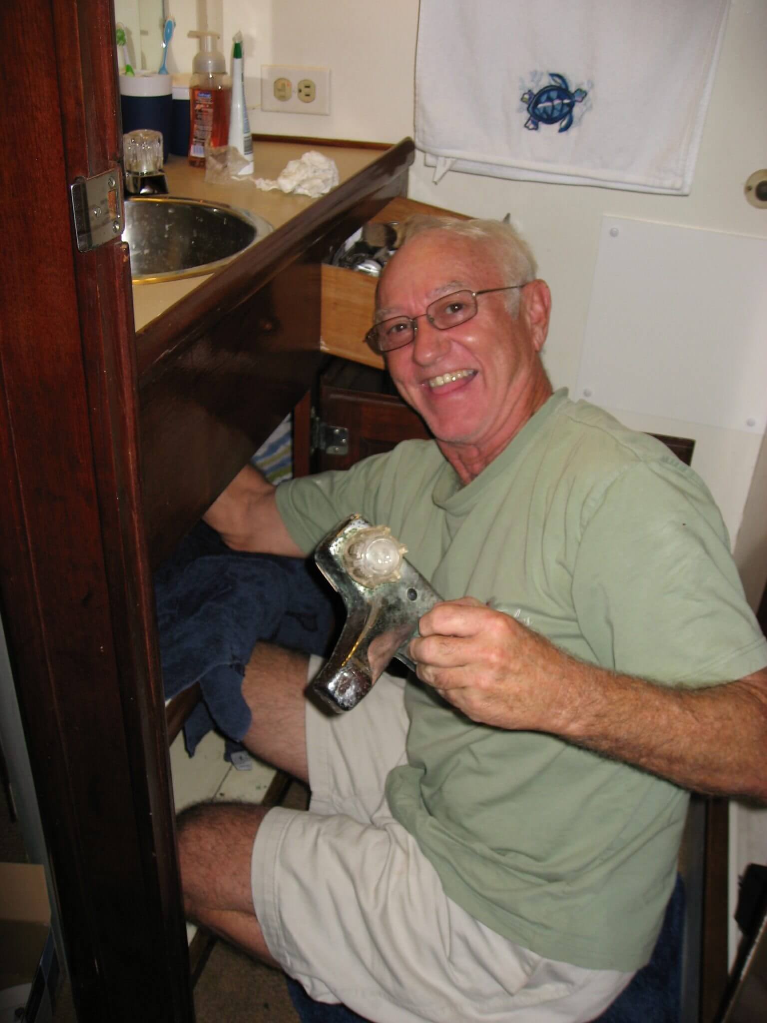 image of John with faucet