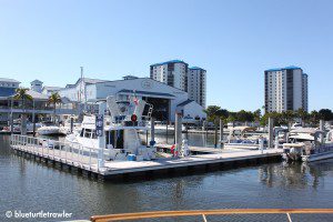 Approaching our new marina and slip