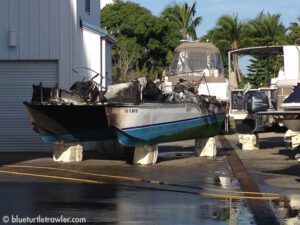 Boat fire at Snook Bight Marina