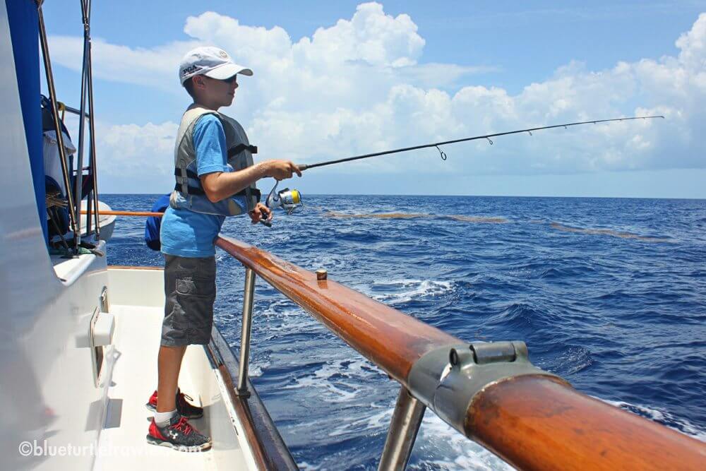 Corey fishing for Mahi