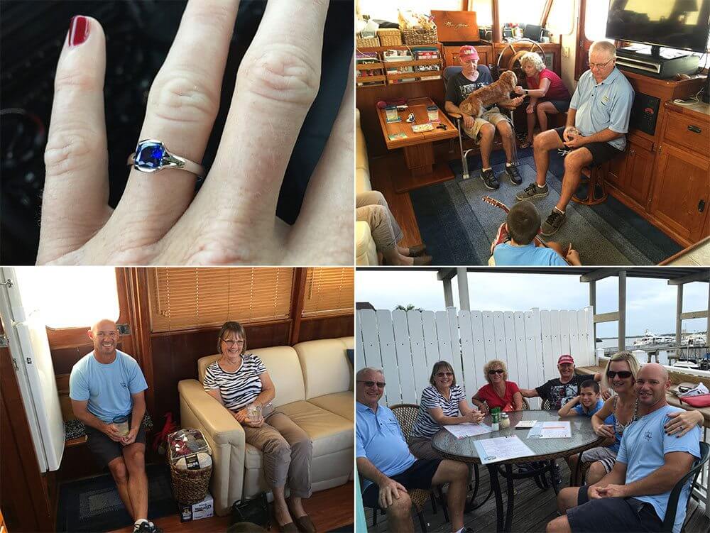 Finally got my engagement ring (top left). We had the folks over for dinner and drinks.