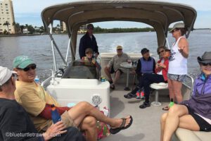 Pontoon boat party with friends