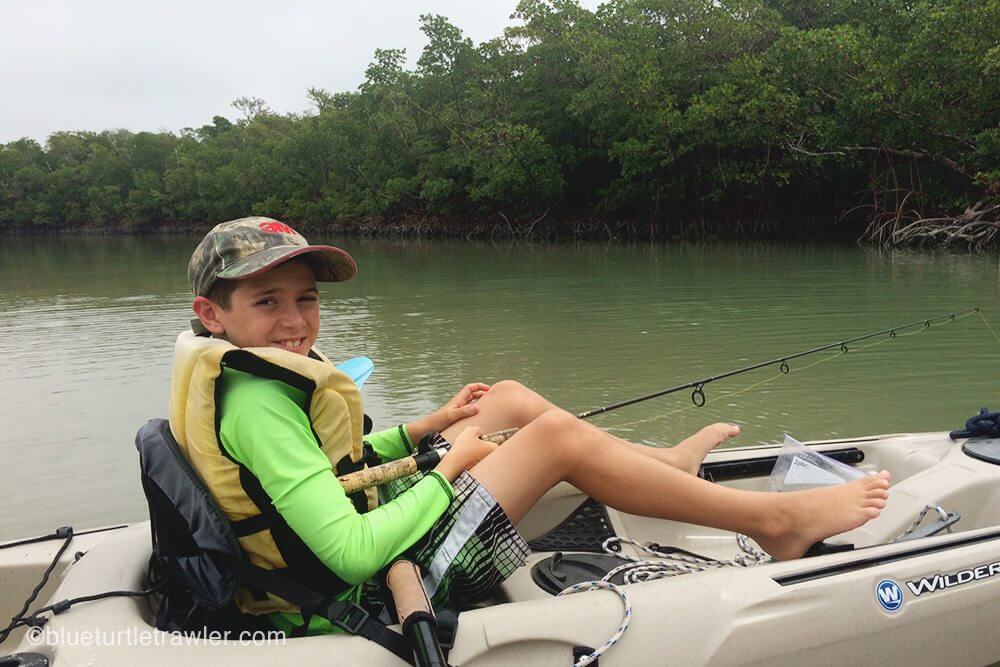 Corey kayaking